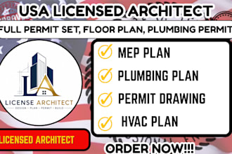 do architectural electrical drawings, mep plans, plumbing, hvac for permit