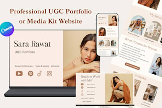 design a highly converting ugc portfolio canva website or landing page
