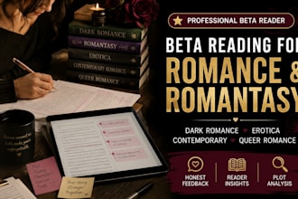 beta read your erotica, romantasy, dark, contemporary romance novel