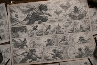 create animation and anime storyboard illustrations