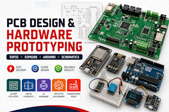 design pcb, esp32, esp8266, arduino,schematics and make hardware protyping