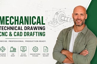 mechanical technical drawing, cnc drawing, cad drafting, manufacturing