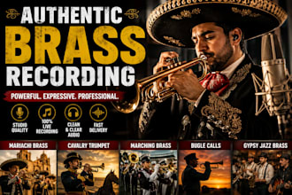 record mariachi brass, calvary trumpet, marching brass, bugle, gypsy jazz brass