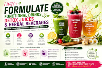 formulate functional drinks, detox juices, and herbal beverages