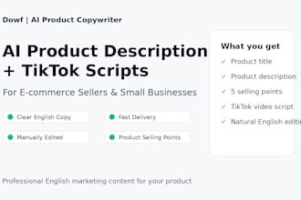 write product descriptions and tiktok scripts