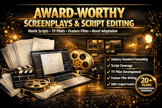 be movie script writer script editor screenplay TV novel adaptation movie recap