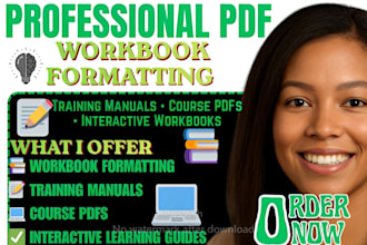 format your workbook training manual or course interactive PDF professionally