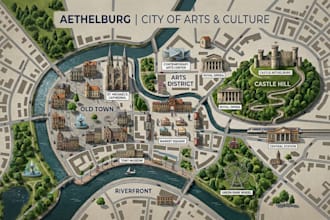 do illustrate 2d vector map, city map, tourist map, community and site map