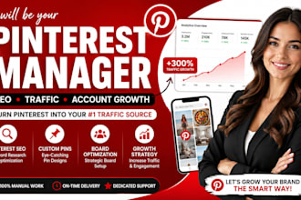be your pinterest manager for SEO, traffic growth and account management
