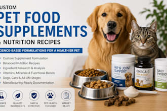 create custom pet supplement formulas and nutrition recipes