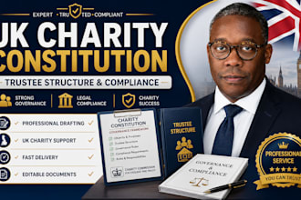 write UK charity constitution and trustee structure compliance for uk charity