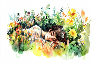draw beautiful botanic flower floral watercolor illustration