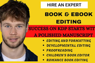 proofread memoir, romance, nonfiction, developmental book editor, and formatting
