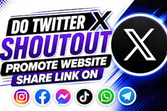 do twitter x shoutout, promote website share link on fb ig