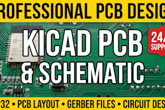 do pcb design, layout using kicad, schematic to printed circuit board esp32 pcb