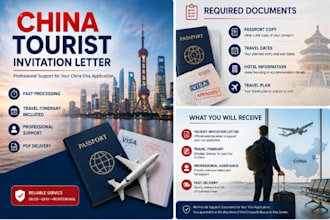 provide a chinese tourist invitation letter and travel itinerary
