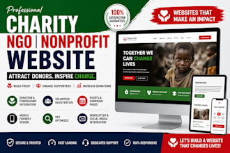 create a charity, ngo, nonprofit website that attracts donors and sponsors