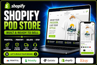 create a professional shopify pod store with printful or printify integration