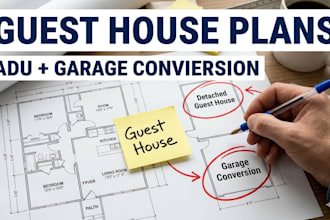 adu architectural plans and garage conversion layouts for guest house and casita