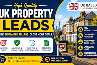 generate UK bmv, off market and motivated seller property leads