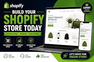 do shopify store setup and store creation for a professional online store