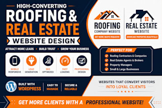 design a high converting roofing company website, real estate website design