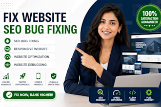 fix website SEO bug fixing responsive website optimization website debugging