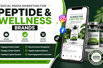 manage peptide and wellness brands to get more engagement traffic and sales