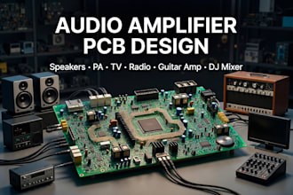 design audio amplifier pcb for speakers, pa, radios, tvs, guitar amps, dj mixers