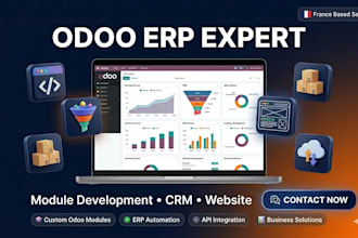 develop, customize odoo erp modules, odoo website design, CRM and automation