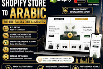 localize and build shopify store to arabic rtl for uae saudi and gulf customers