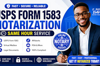 notarize document, poa, will, usps form 1583,  remotely as florida notary public