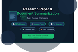 summarize articles, reports, and research papers