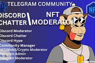 be your nft discord moderator, telegram admin, chatter, community manager