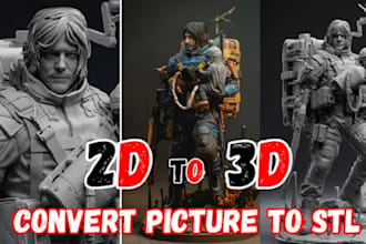 convert 2d to 3d model from image photo logo sketch to stl for 3d printing
