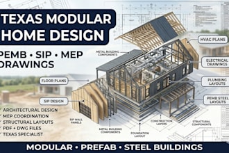 design modern texas modular homes sip mep construction drawings for compliance