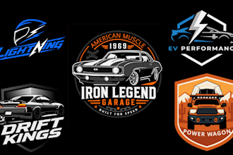 design a custom automotive racing logo and motorsport branding