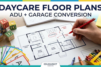 design architectural plans garage conversion layouts for backyard daycare spaces