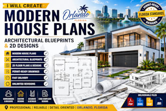 create modern house plans, architectural blueprints and 2d designs in orlando