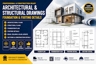 do architectural drawings, structural plans, foundation plan and footing details