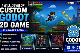 be your godot game developer, bug fixes and prototype in godot game engine