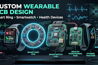 develop wearable smart ring, smartwatch pcb and electronics prototype devices