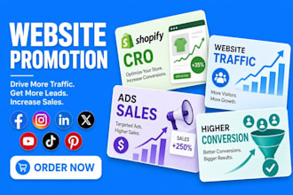 do social media website promotion to increase shopify ads and website traffic