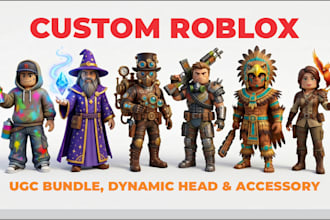 do 3d roblox avatar bundle, roblox ugc accessory, dynamic head