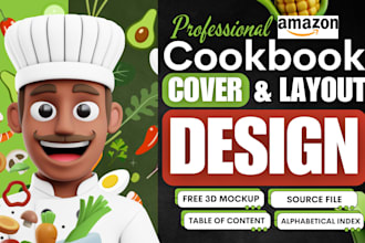 do cookbook recipe book design, meal plans nutrition books and cookbook cover