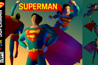 model, rig, animate retro lowpoly style ps1 psx ps2 character for game nd vtuber