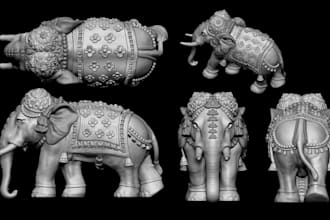 create a 3d animal model, creature model, statues, dragon model for 3d printing