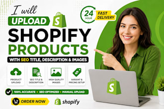 upload shopify products with SEO title, description