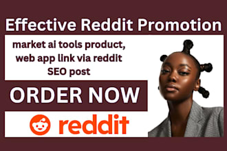 market ai tools product, web app link via reddit SEO post