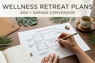 architectural plans and garage conversion layouts for backyard wellness retreats